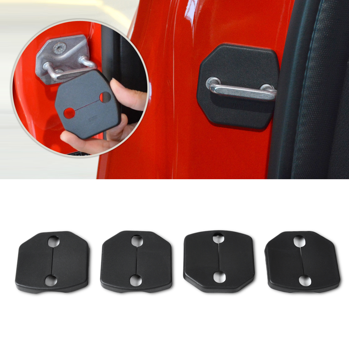 New 4PCS Car Door Striker Cover Lock Protector Antirust Case eBay