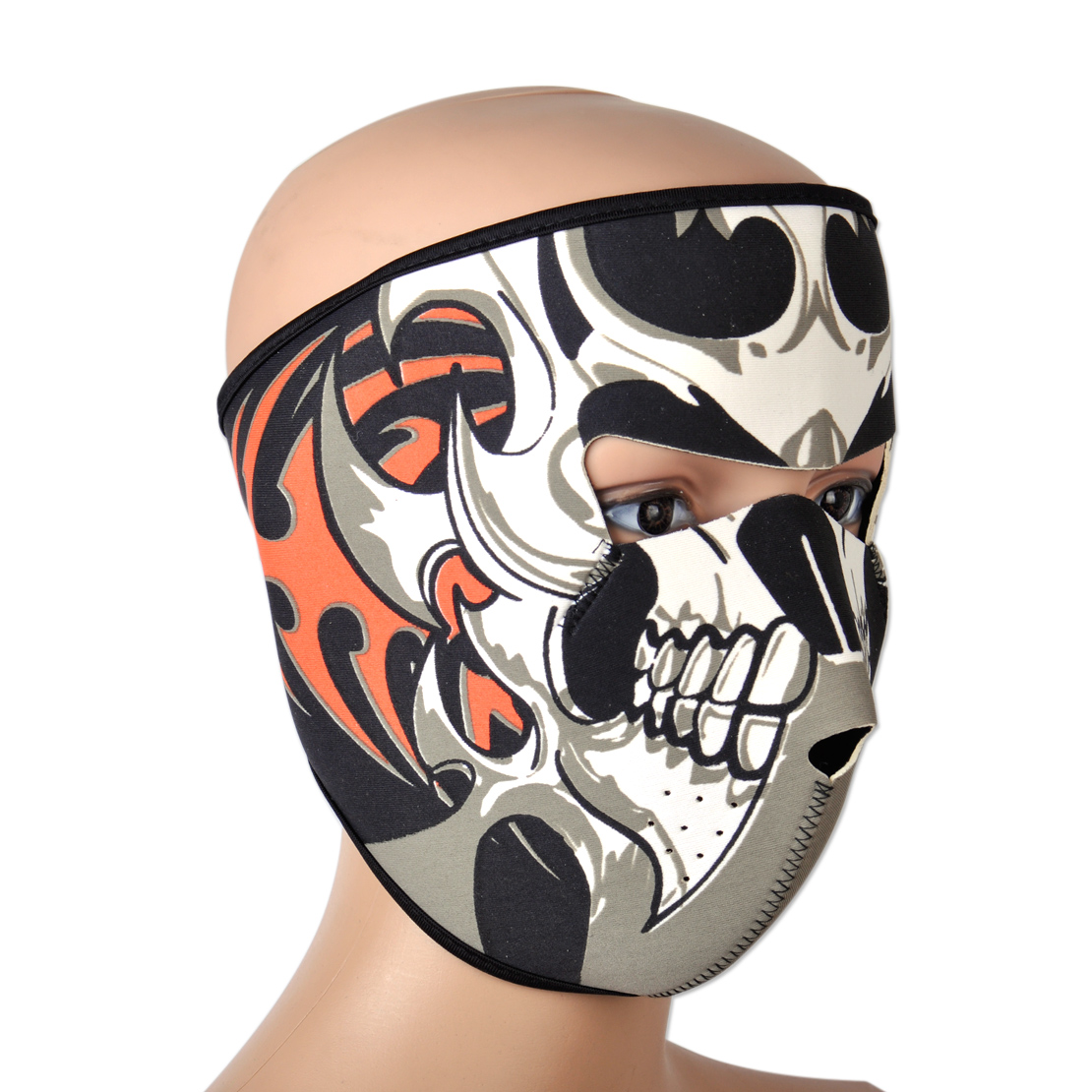 Skull Skeleton Full Face Mask Neoprene Reversible Motorcycle Ski Snow ...