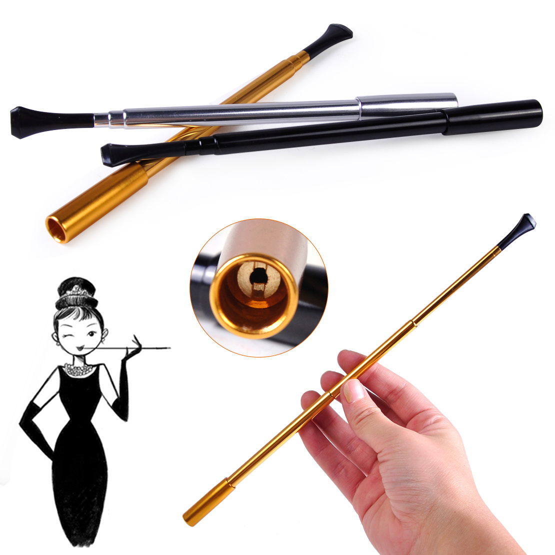 1920s Women Flapper Lady Cigarette Holder Extendable Dress Costume ...