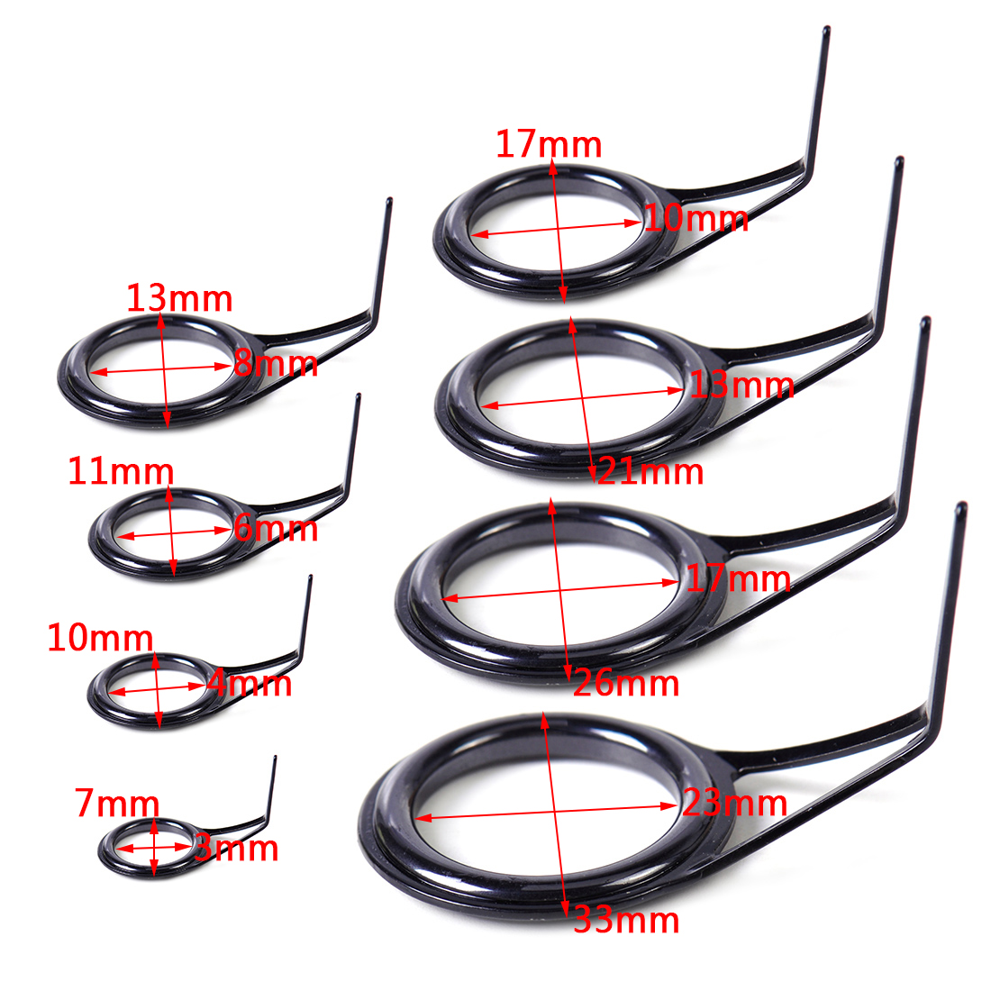 8pcs Replacement Fishing Rod Eye Repair Ring Guide Single Leg for