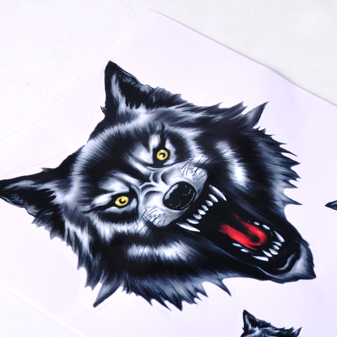 Wolf Head Decal Vinyl Funny Sticker fit for Motorcycle Motorbike Car ...