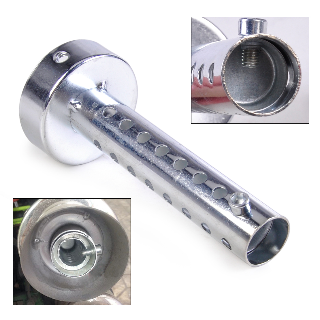 Silver 60mm Motorcycle Exhaust Muffler Insert Baffle DB Killer Silencer ...