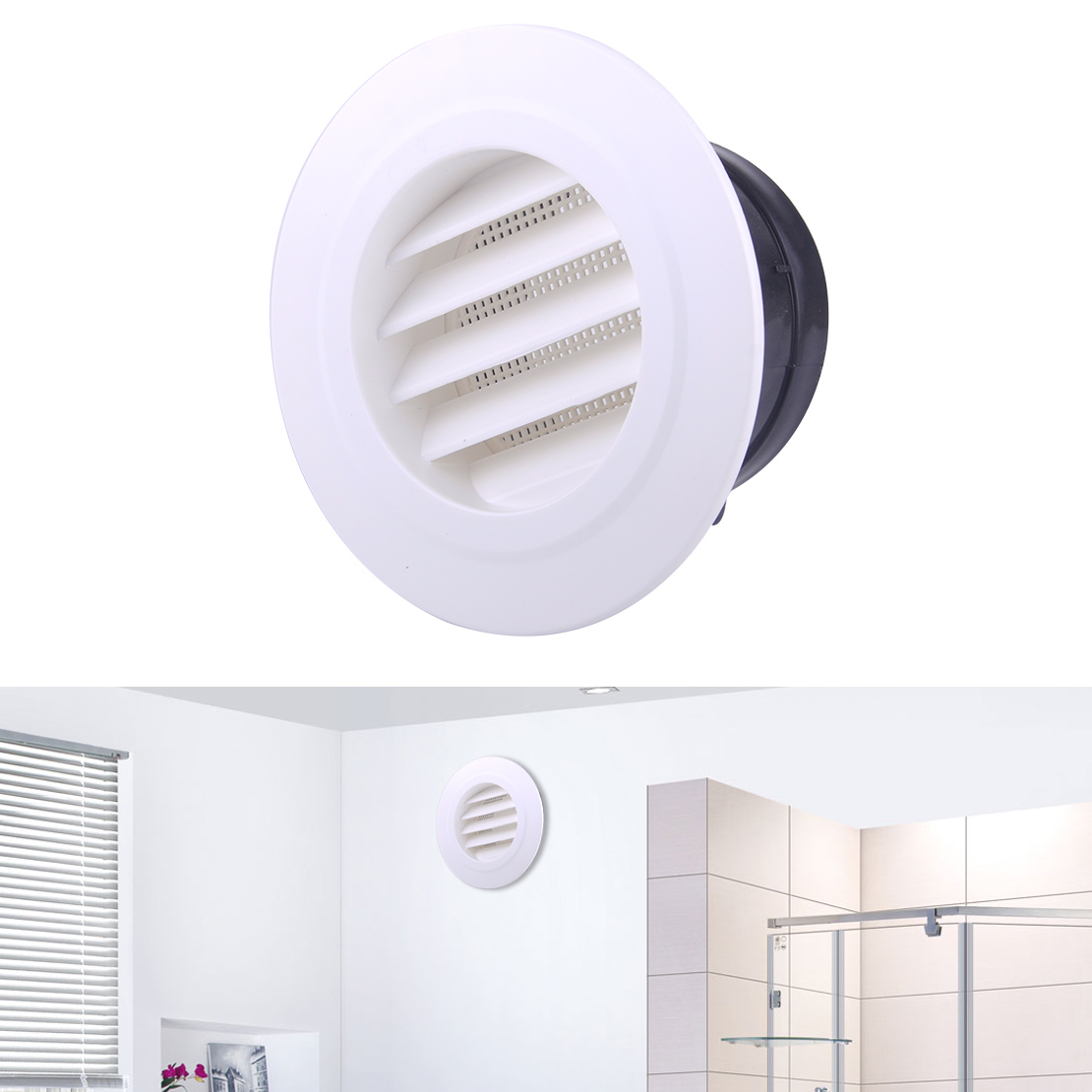 Home Garden Round Abs Plastic Air Vent Grille Wall