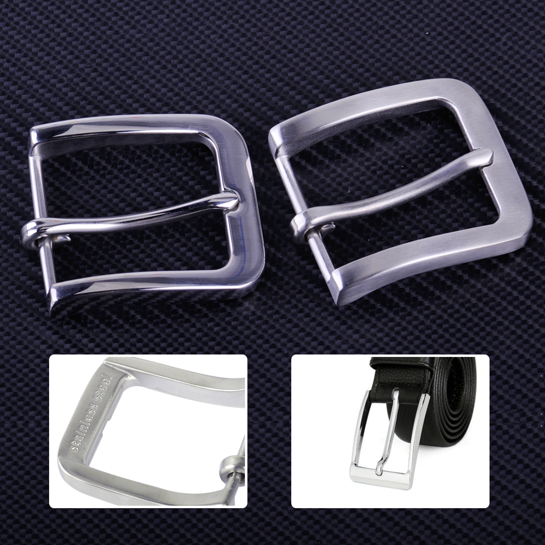 304 Stainless Steel Pin Buckle Fit For Men Leather Belt Replacement Snap On 40mm Ebay